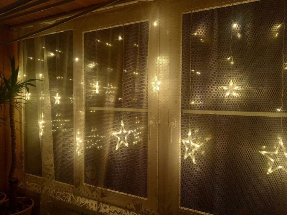 Animasyonlu Yıldız Set Led Yılbaşı Perde Süsü 60-90 Cm 3 Metre Yıldız Set Ledli Yılbaşı Süsü SNC-614