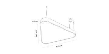 Goya 73 Watt Samsung Ledli Dekoratif Sarkıt Üçgen Davul Linear Aydınlatma 60CM GY 8117-60