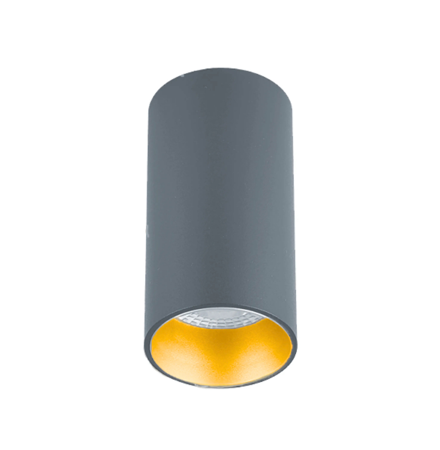 Sıva Üstü Silindir Led Spot Armatür 6x10 Cm Antrasit - Altın (6400K) Beyaz Işık