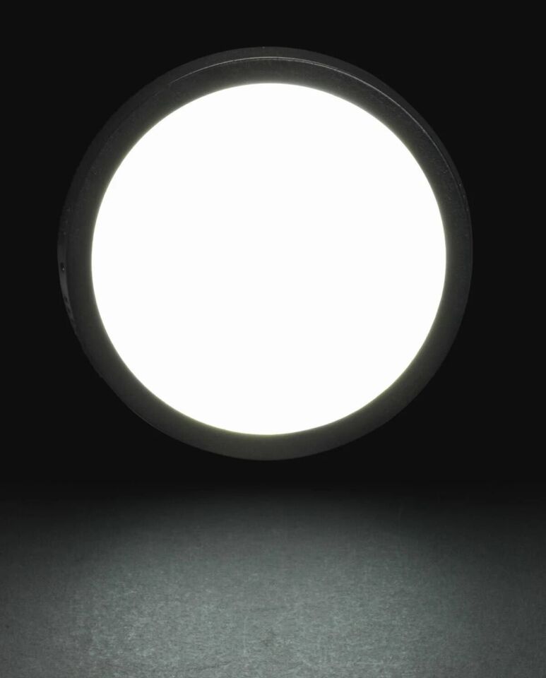 Noas 18W Sıva Üstü Yuvarlak Led Panel Siyah Kasa Beyaz Işık YL14-1800-S