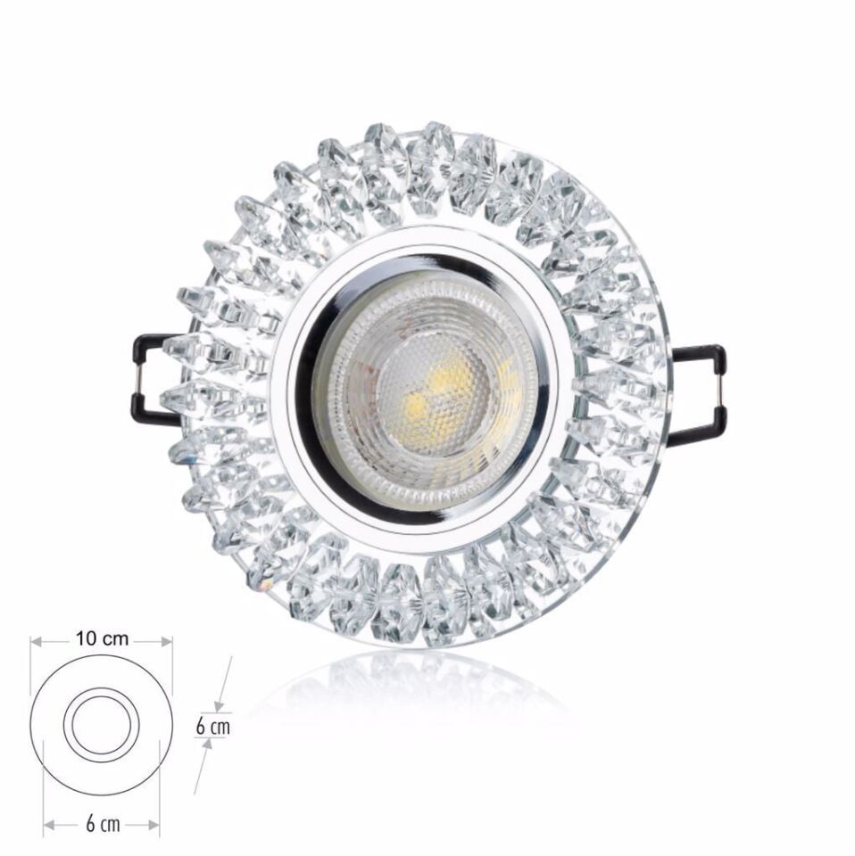 Cata Menekşe Kristal Yuvarlak Dekoratif Cam Spot ct-6569