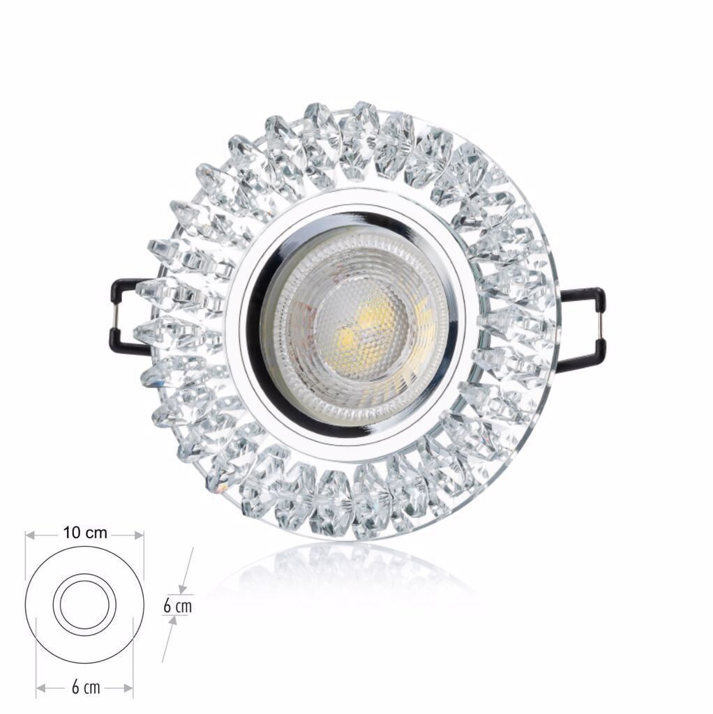 Cata Menekşe Kristal Yuvarlak Dekoratif Cam Spot ct-6569