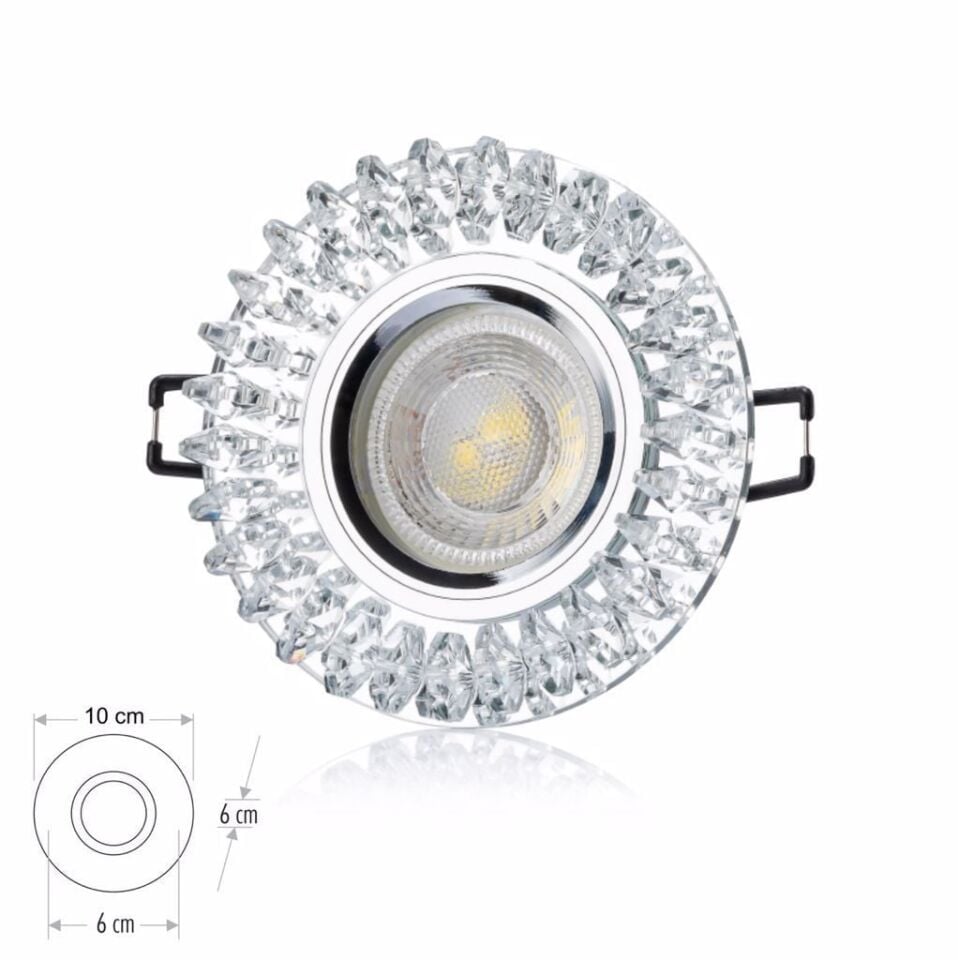 Cata Menekşe Kristal Yuvarlak Dekoratif Cam Spot ct-6569