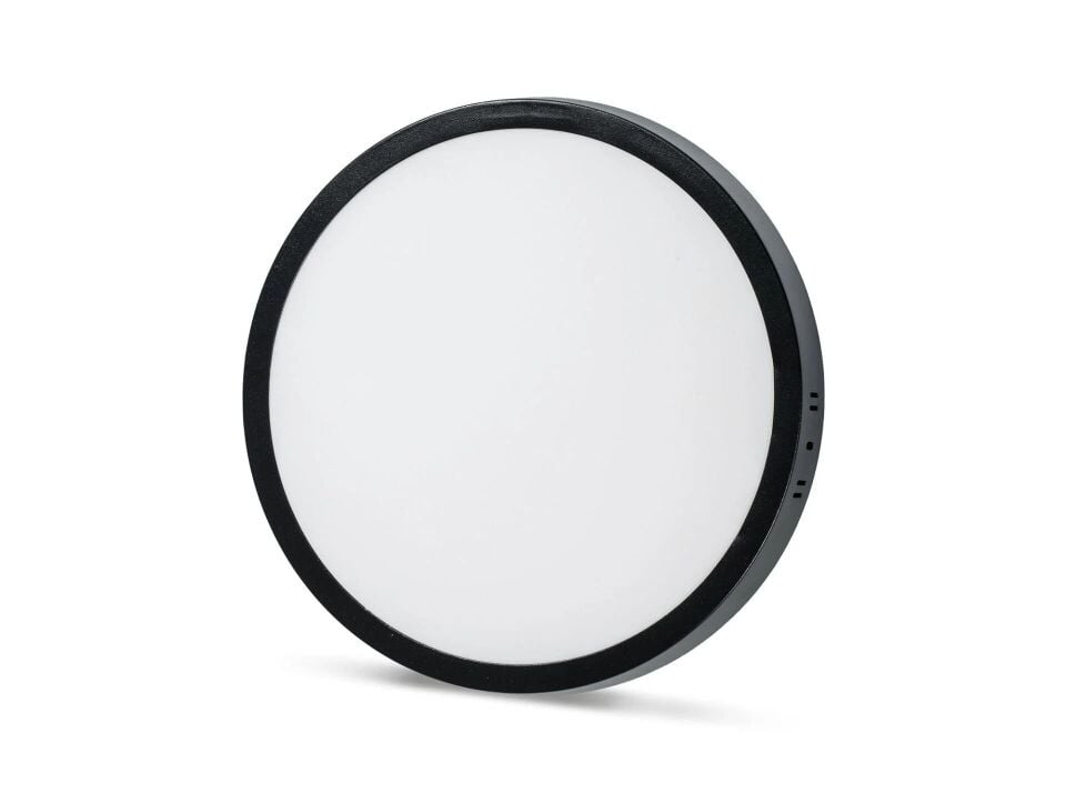 Noas 24W Sıva Üstü Yuvarlak Led Panel Siyah Kasa Beyaz Işık YL14-2410-S