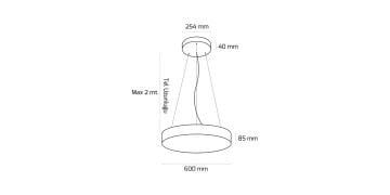 Goya 73 Watt Samsung Ledli Dekoratif Sarkıt Simit Davul Linear Aydınlatma 60CM GY 8113-60