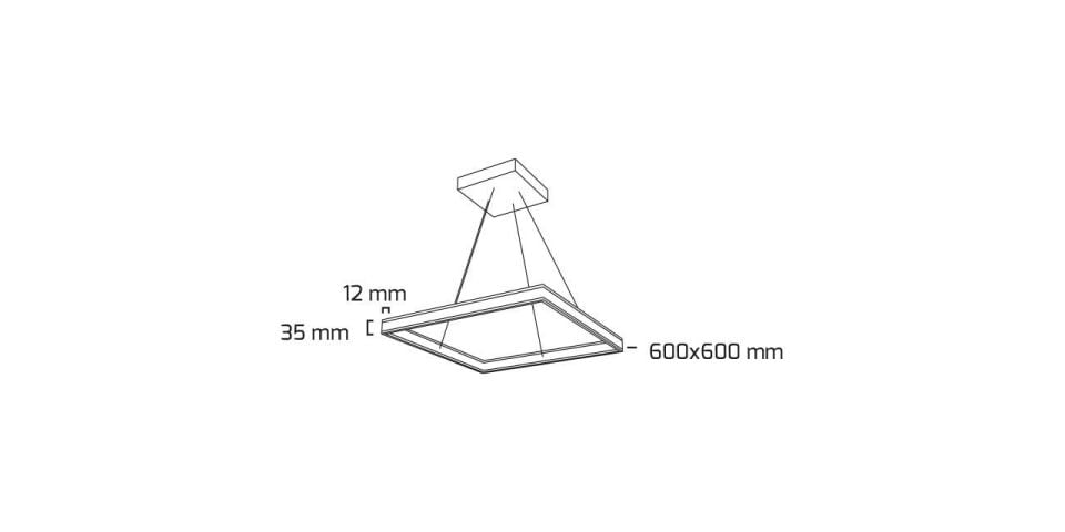 Goya 52 Watt Samsung Ledli Dekoratif Sarkıt Kare Linear Aydınlatma 60CM GY 8212-60 4000K (Natural Işık) - Beyaz - Dimli - Rozanslı
