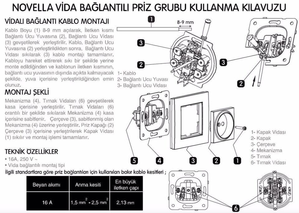 Viko Artline Novella Kapaklı Topraklı Çocuk Korumalı Priz Mekanizma + Kapak 92600008 Kayın