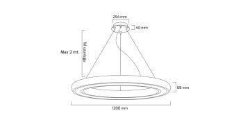Goya 163 Watt Samsung Ledli Dekoratif Sarkıt Simit Linear Aydınlatma 120CM GY 8122-120