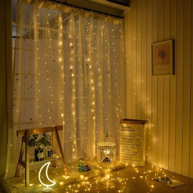 Kumandalı 8 Fonksiyonlu Led Perde Yılbaşı Süsü 3x1 Metre 10 Dallı Perde Yılbaşı Ağacı Süsü Fiş Tipi SNC-635