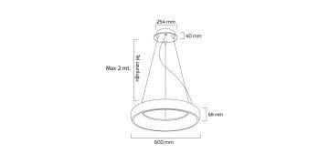 Goya 82 Watt Samsung Ledli Dekoratif Sarkıt Simit Linear Aydınlatma 60CM GY 8121-60