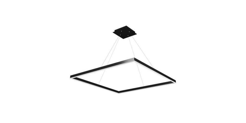 Goya 78 Watt Samsung Ledli Dekoratif Sarkıt Kare Linear Aydınlatma 80CM GY 8212-80 6500K (Beyaz Işık) - Siyah - Dimli - Rozanslı