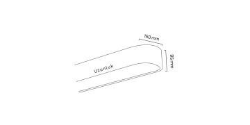 Goya 35 Watt Samsung Ledli Dekoratif Sarkıt Oval Dikdörtgen Davul Linear Aydınlatma 60CM GY 8110-60