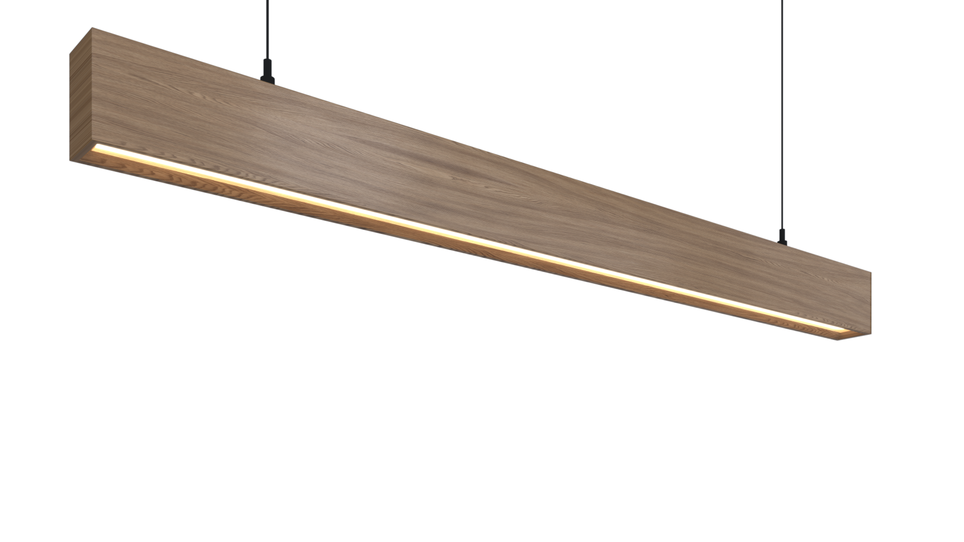 Samsung Led Tridonic Trafolu Sıva Üstü Ahşap Linear Armatür 5x7 Cm Kasa Linear Aydınlatma 100CM - 6500K (Beyaz Işık) - Kestane - Askısız