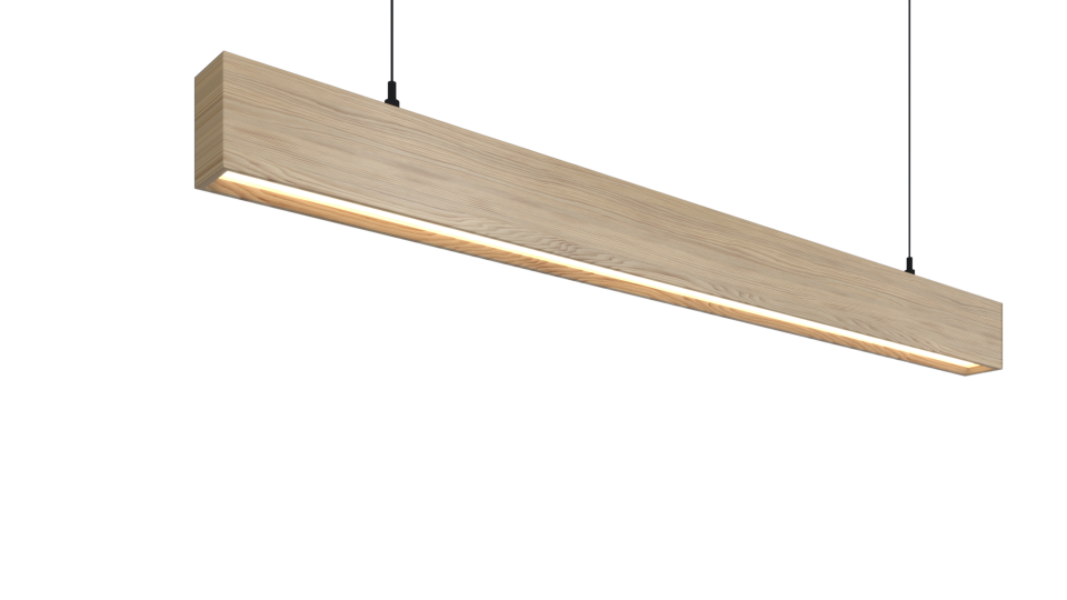 Samsung Led Tridonic Trafolu Sıva Üstü Ahşap Linear Armatür 5x7 Cm Kasa Linear Aydınlatma 100CM - 6500K (Beyaz Işık) - Kestane - Askısız