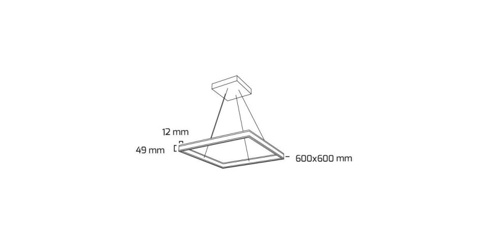 Goya 52 Watt Samsung Ledli Dekoratif Sarkıt Kare Linear Aydınlatma 60CM GY 8213-60 3000  K (Gün Işığı) - Siyah - Dimsiz - Rozanssız