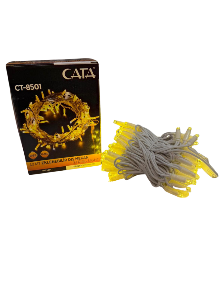 Cata 10 Metre 100 Ledli Eklenebilir Flaşlı Dış Mekan Yilbaşı Süsleme ct-8501 6400K (Beyaz Işık)