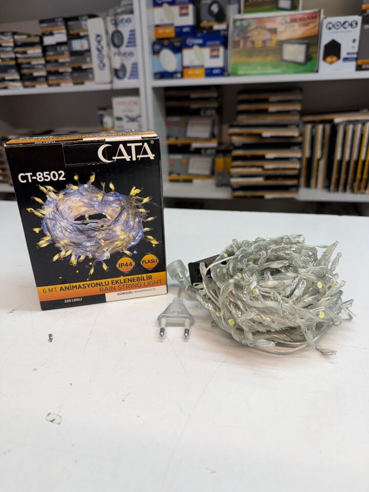 Cata 6 Metre Saçak Flaşlı Yılbaşı Süsleme Perde Süslemesi ct-8502 3200K (Gün Işığı)