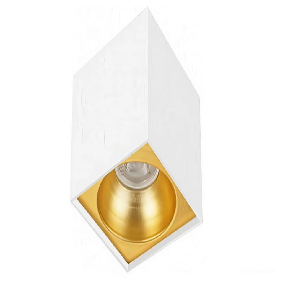 Sıva Üstü Kare Led Spot Armatür 8x8x14 Cm Beyaz - Altın