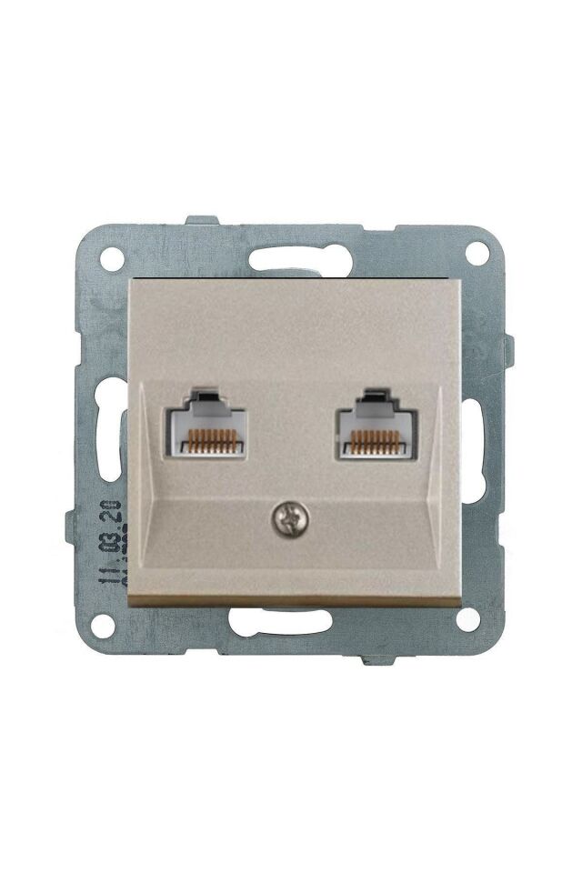 Viko Artline Novella İkili Data Prizi (2 X RJ45 CAT6) Mekanizma + Kapak 92600103 Bronz