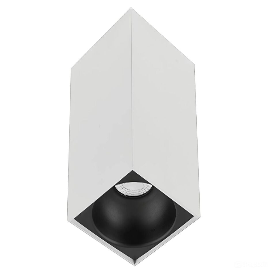 Sıva Üstü Kare Led Spot Armatür 8x8x14 Cm Beyaz - Siyah
