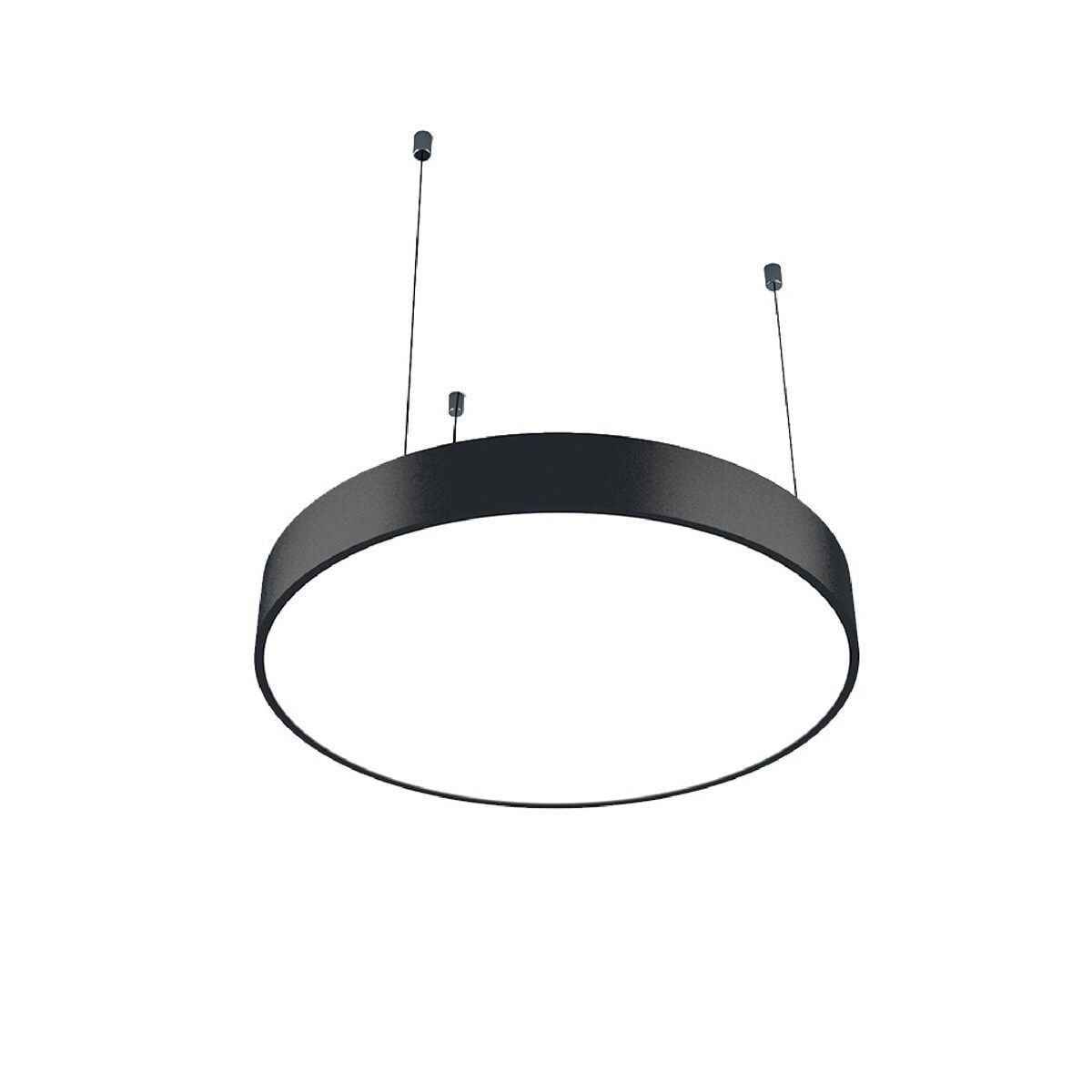 Yuvarlak Davul Linear Aydınlatma Modern Led Avize Lineer Armatür 40CM - 3000K (Gün Işığı) - Beyaz - Askılı