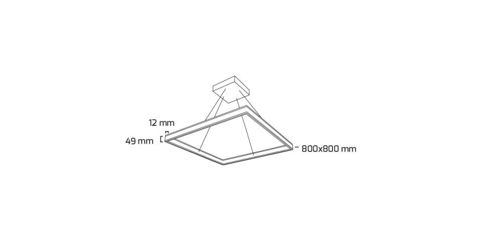Goya 78 Watt Samsung Ledli Dekoratif Sarkıt Kare Linear Aydınlatma 80CM GY 8213-80 3000  K (Gün Işığı) - Siyah - Dimli - Rozanssız