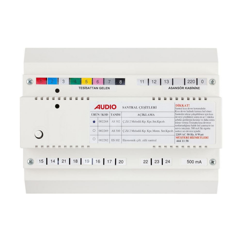 Audio As 302 Kapıcılı Çift Zilli Santral 002268