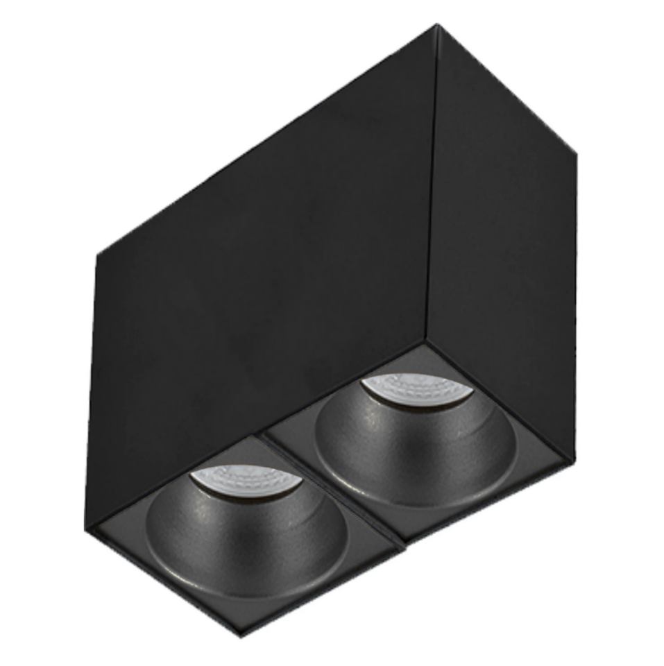 Sıva Üstü Kare Led Spot Armatür 10x20x14 Cm Siyah - Siyah