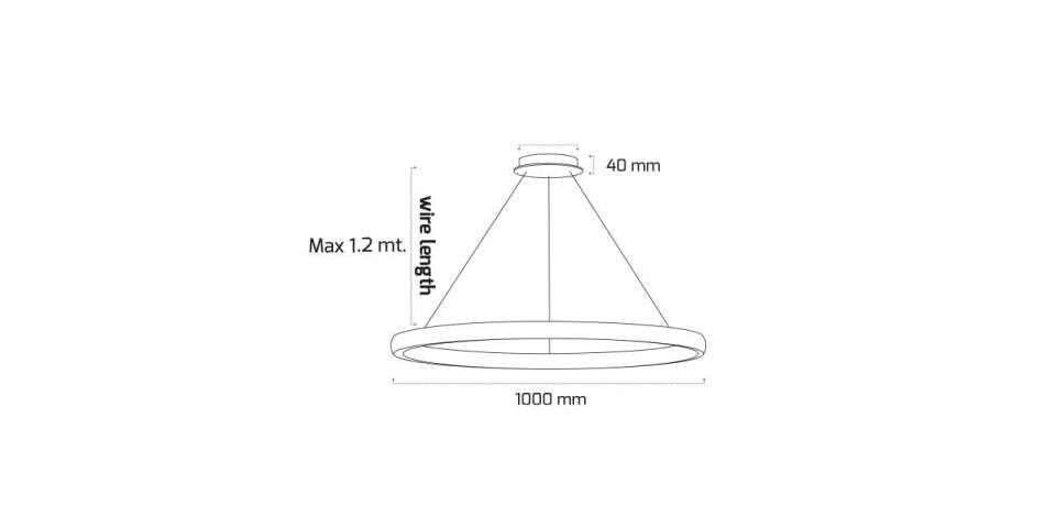 Goya 50 Watt Samsung Ledli Dekoratif Sarkıt Yuvarlak Linear Aydınlatma 100CM GY 8220-100 3000  K (Gün Işığı) - Beyaz - Rozanslı