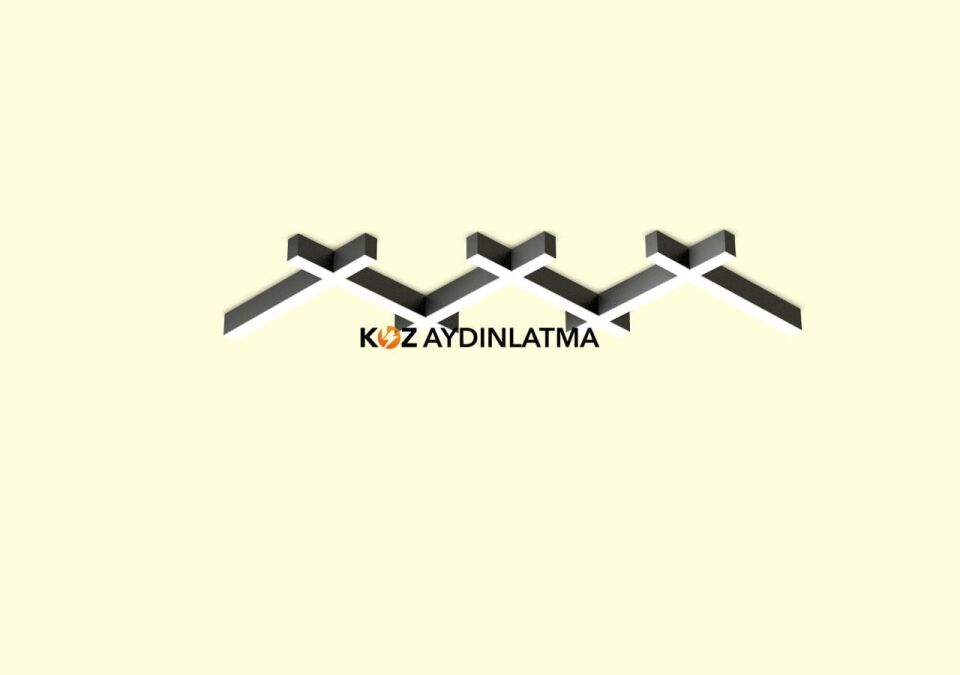 Üçlü Linear Takım Aydınlatma Modern Led Avize Lineer Armatür 2700K (Sarı Işık) - Askılı - Antrasit