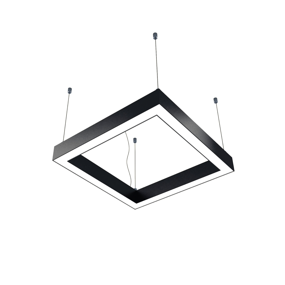 Kare Linear Aydınlatma Modern Led Avize Lineer Armatür 60x60CM - 6000K (Beyaz Işık) - Beyaz - Askısız