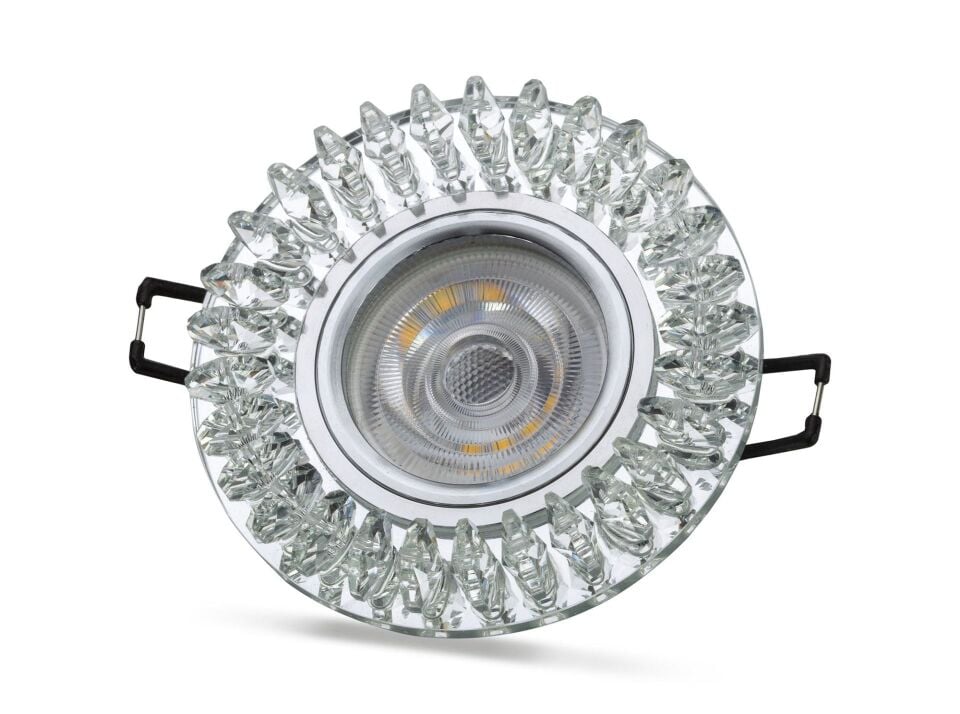 Noas Troya 4000K Led Çerçeveli Dekoratif Kristal Cam Spot Kasası YL65-1727 - Ampul Hariç