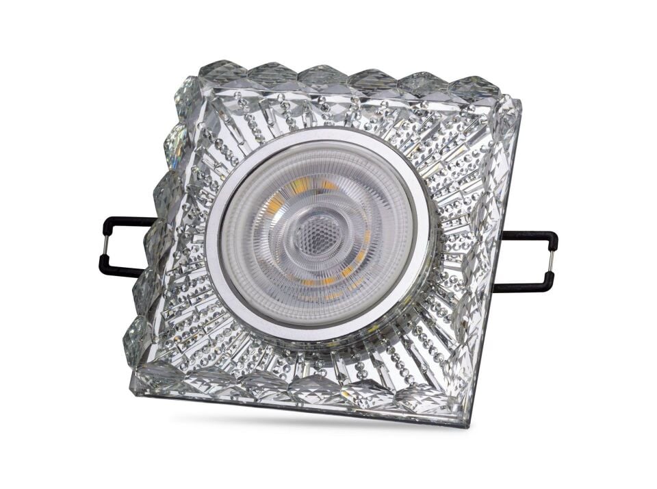 Noas Selen 4000K Led Çerçeveli Dekoratif Kristal Cam Spot Kasası YL65-1737 - Ampul Hariç