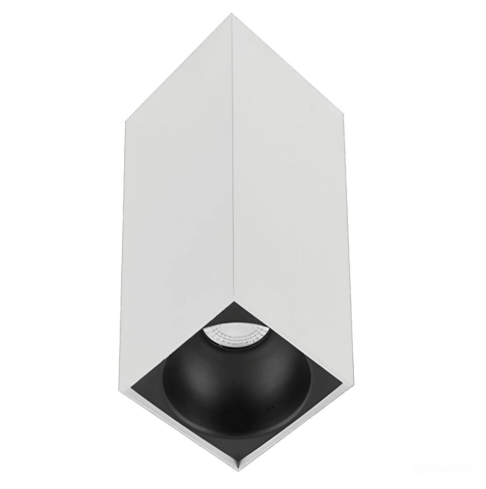 Sıva Üstü Kare Led Spot Armatür 8x8x14 Cm Beyaz - Siyah (6400K) Beyaz Işık