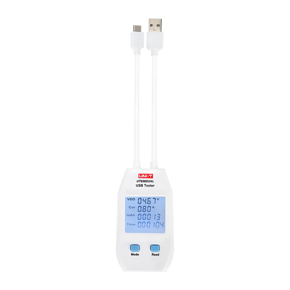 Unit Ut658Dual Çift Çıkışlı Usb Akım Gerilim Test Cihazı