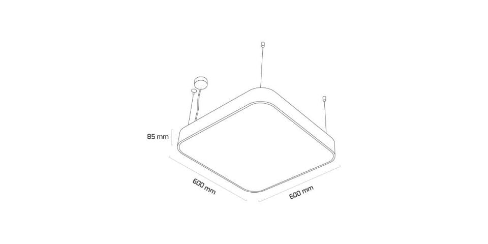 Goya 73 Watt Samsung Ledli Dekoratif Sarkıt Oval Kare Davul Linear Aydınlatma 60CM GY 8115-60