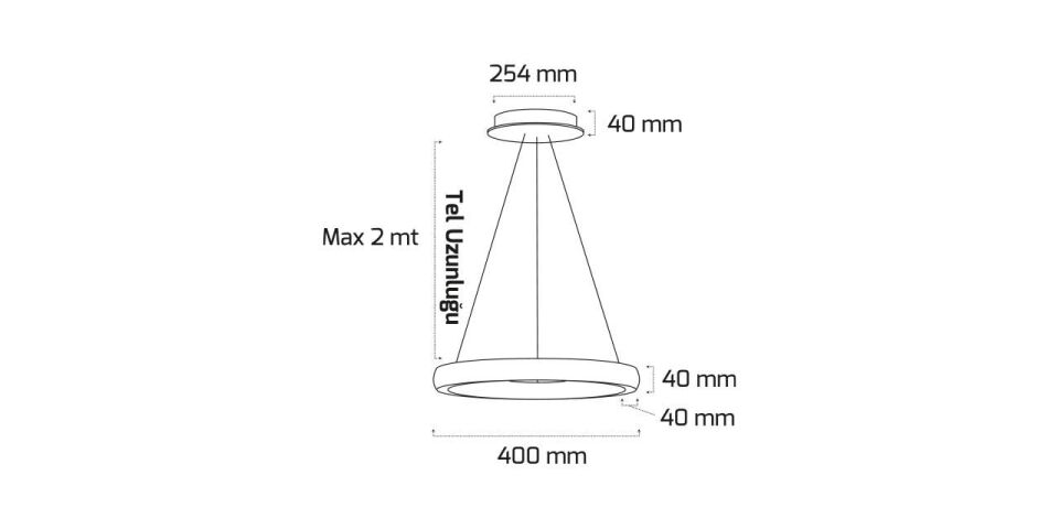 Goya 80 Watt Samsung Ledli Dekoratif Sarkıt Yuvarlak Kristal Linear Aydınlatma 40CM GY 8261-40 6500K (Beyaz Işık) - Beyaz - Rozanssız