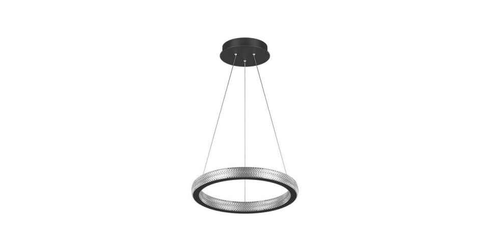 Goya 80 Watt Samsung Ledli Dekoratif Sarkıt Yuvarlak Kristal Linear Aydınlatma 40CM GY 8261-40 6500K (Beyaz Işık) - Siyah - Rozanssız