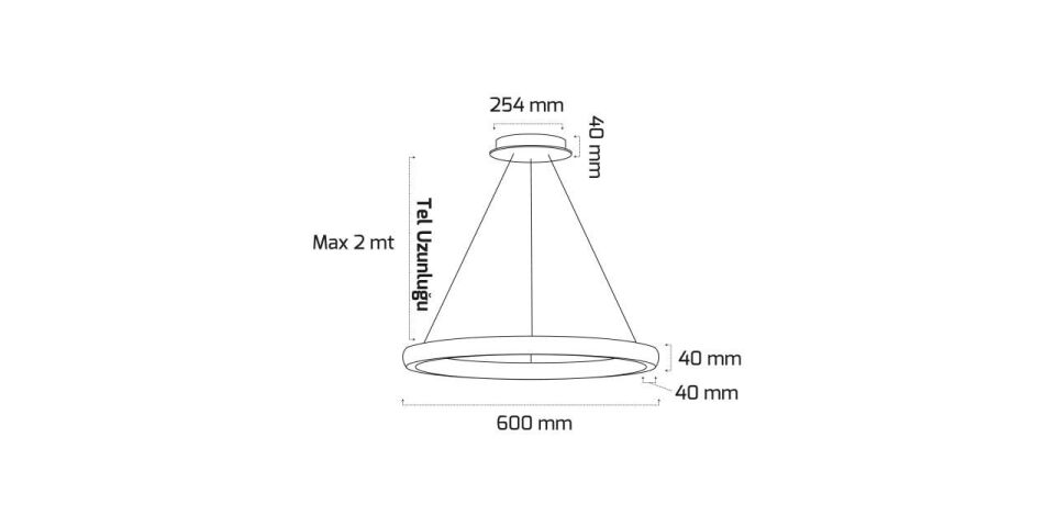 Goya 120 Watt Samsung Ledli Dekoratif Sarkıt Yuvarlak Kristal Linear Aydınlatma 60CM GY 8261-60 4000K (Natural Işık) - Beyaz - Rozanssız