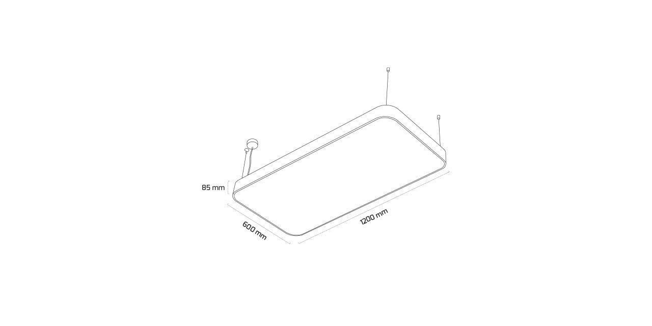 Goya 193 Watt Samsung Ledli Dekoratif Sarkıt Oval Dikdörtgen Linear Aydınlatma 60x120CM GY 8119-60x120