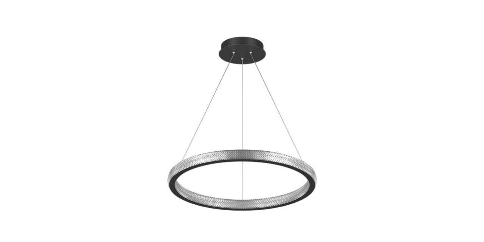Goya 120 Watt Samsung Ledli Dekoratif Sarkıt Yuvarlak Kristal Linear Aydınlatma 60CM GY 8261-60 4000K (Natural Işık) - Siyah - Rozanslı