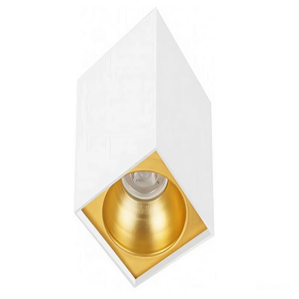 Sıva Üstü Kare Led Spot Armatür 10x10x14 Cm Beyaz - Altın 3200K (Gün Işığı)