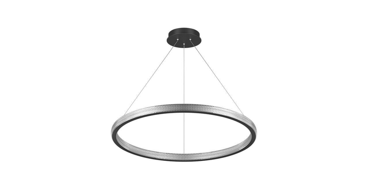 Goya 160 Watt Samsung Ledli Dekoratif Sarkıt Yuvarlak Kristal Linear Aydınlatma 80CM GY 8261-80 6500K (Beyaz Işık) - Siyah - Rozanssız