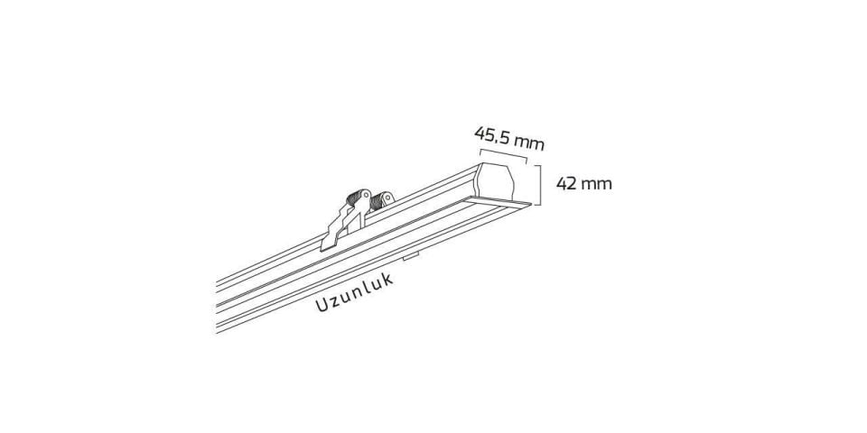 Goya 42 Watt Samsung Ledli Dekoratif Sıva Altı Linear Armatür 153CM GY 8027-150 6500K (Beyaz Işık) - Beyaz