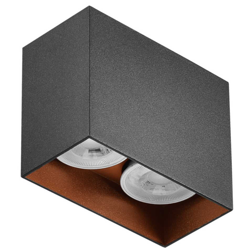 Sıva Üstü Kare Led Spot Armatür 6x12x10 Cm Siyah - Bakır (6400K) Beyaz Işık