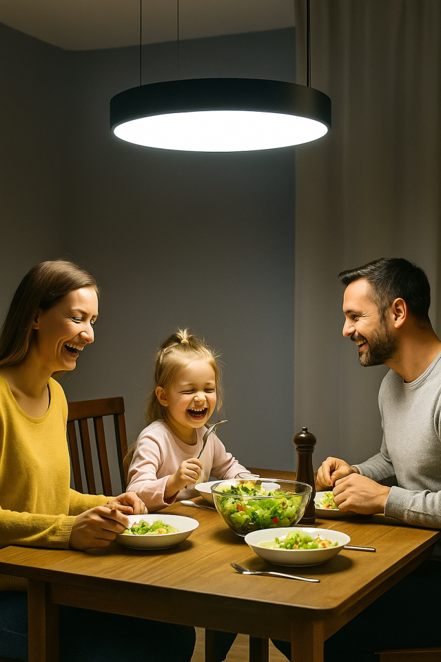 Yuvarlak Davul Linear Aydınlatma Modern Led Avize Lineer Armatür 110CM - 3000K (Gün Işığı) - Antrasit - Askılı