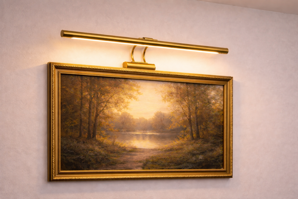 Gold Kasa Ayna ve Tablo Üstü Flüt Aplik 50CM 3200K (Gün Işığı)