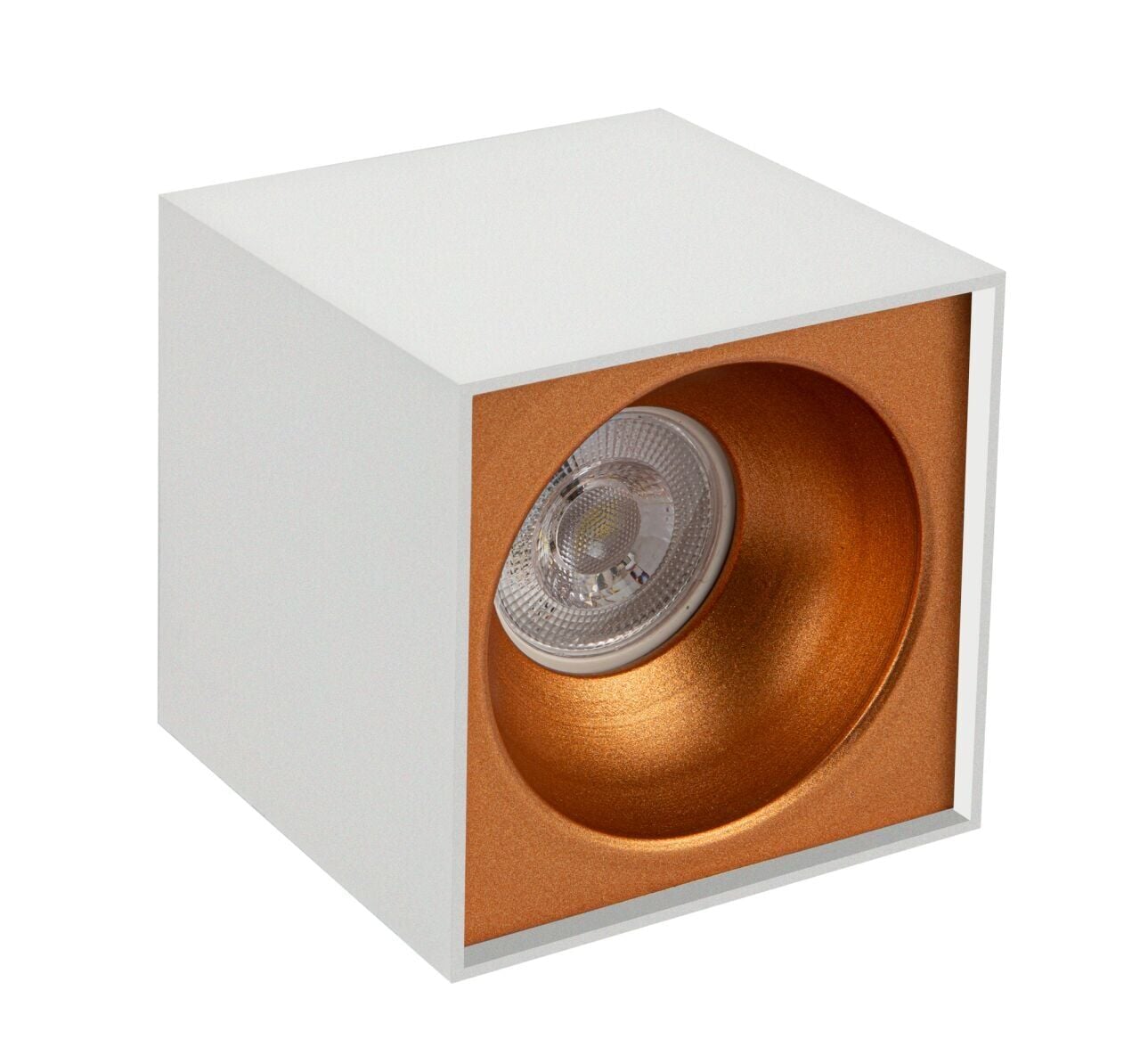 Sıva Üstü Kare Led Spot Armatür 10x10 Cm Beyaz - Bakır (6400K) Beyaz Işık