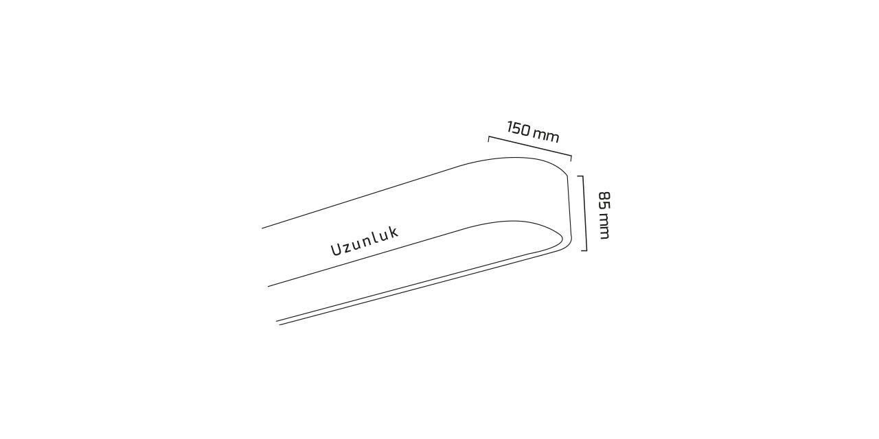 Goya 52 Watt Samsung Ledli Dekoratif Sarkıt Oval Dikdörtgen Davul Linear Aydınlatma 90CM GY 8110-90 6500K (Beyaz Işık) - Siyah - Sarkıt Montaj