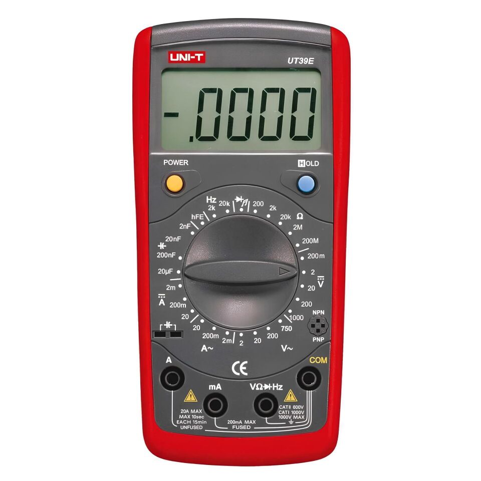 Unit Ut39E + Yüksek Hassasiyetli True Rms Manuel Menzil Multimetre Dijital Ekran Elektrikçi Multimetre Koruma